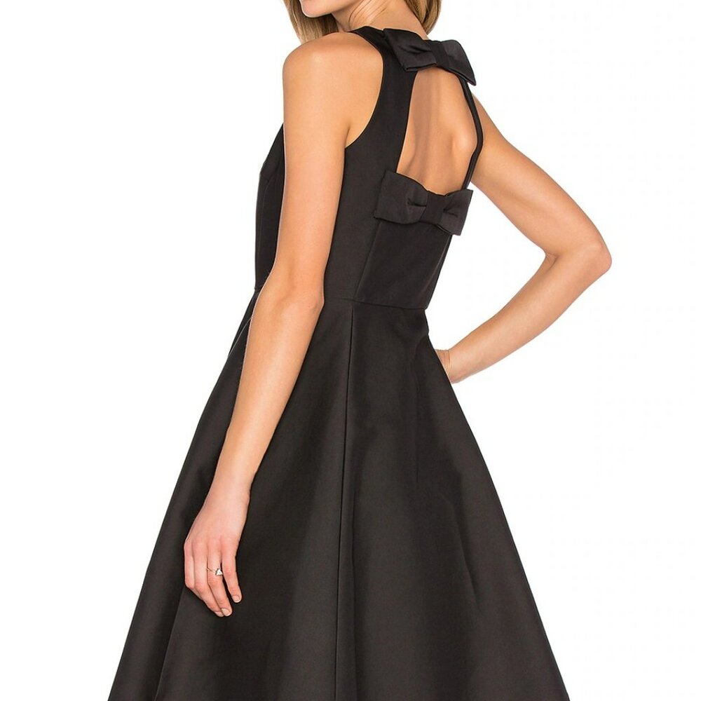 NWOT $448 Kate Spade Double Bow Back Midi Dress, Black, Size 4
